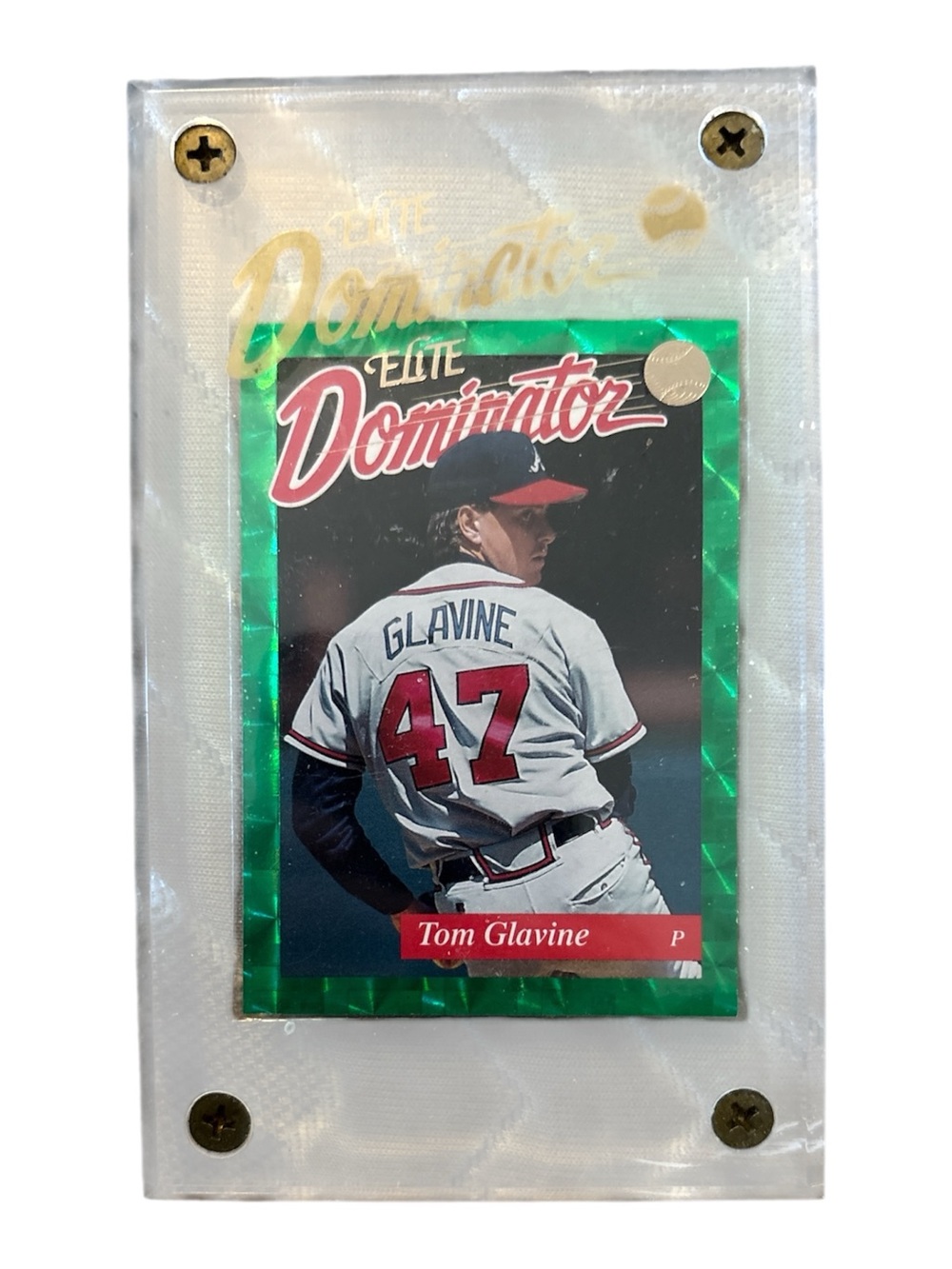Tom Glavine Elite Dominator Baseball Card - Green Insert